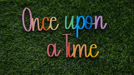 Once Upon a Time rainbow Nursery Sign | Soft Pastels Rainbow | Kids Room Wall Art 38cm