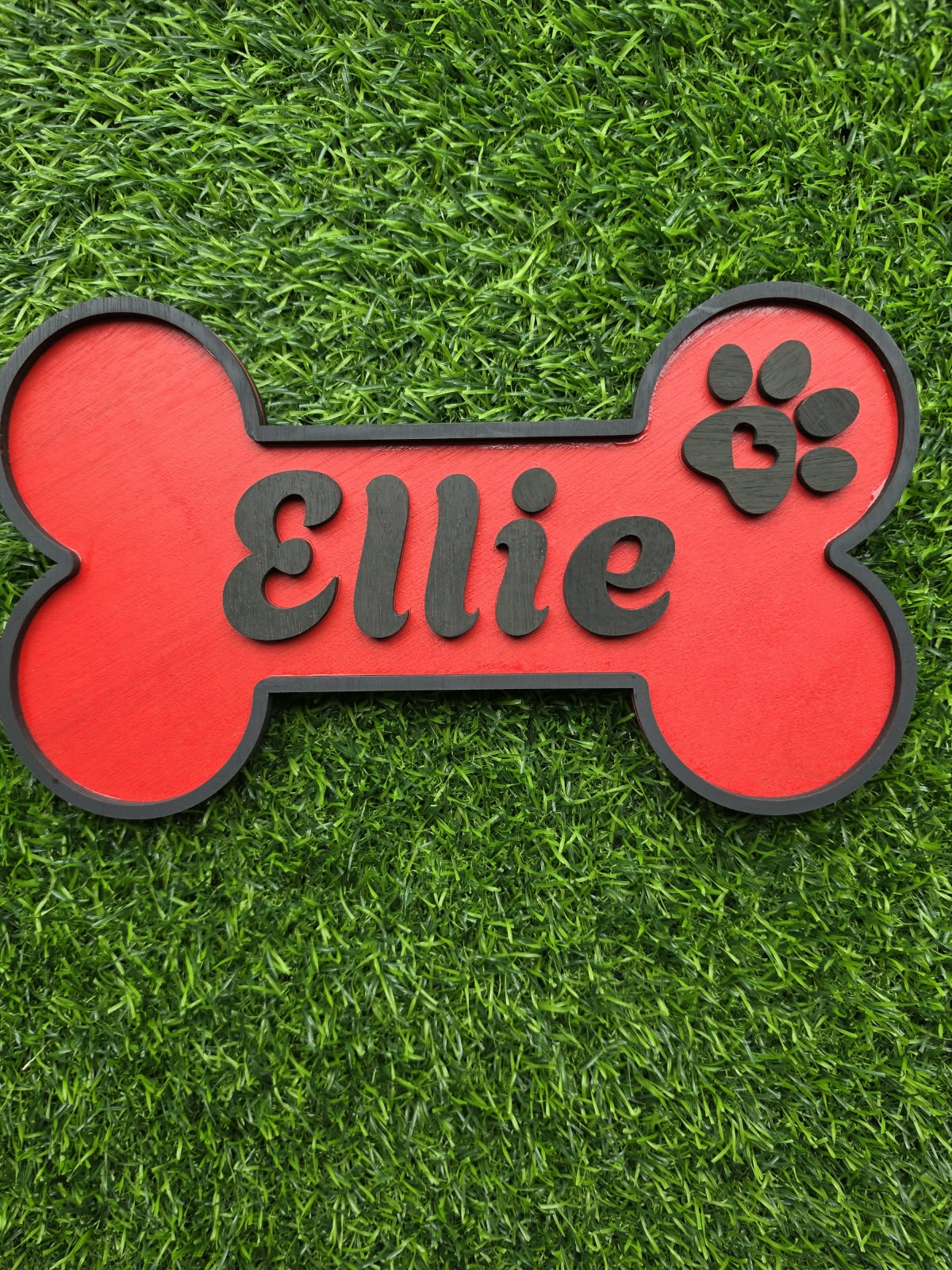Personalized Dog Crate Name Sign – Custom Wooden Dog Bone Plaque for Crate & Kennel