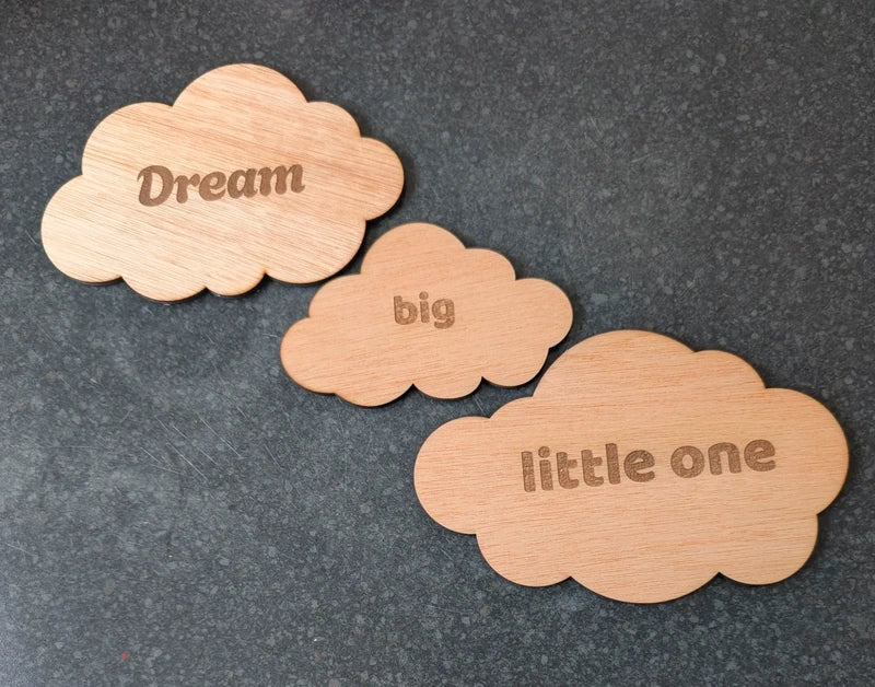 Minimalist style Wooden Clouds x 3 pcs | Baby Nursery Decor | Neutral Scandinavian Style