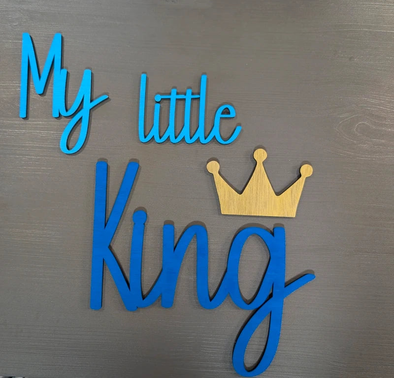My Little King Nursery Sign Baby Boy Blue Nursery Sign | Kids Room Sign
