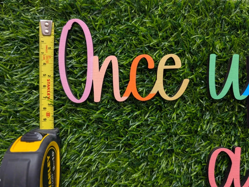 Once Upon a Time rainbow Nursery Sign | Soft Pastels Rainbow | Kids Room Wall Art 38cm