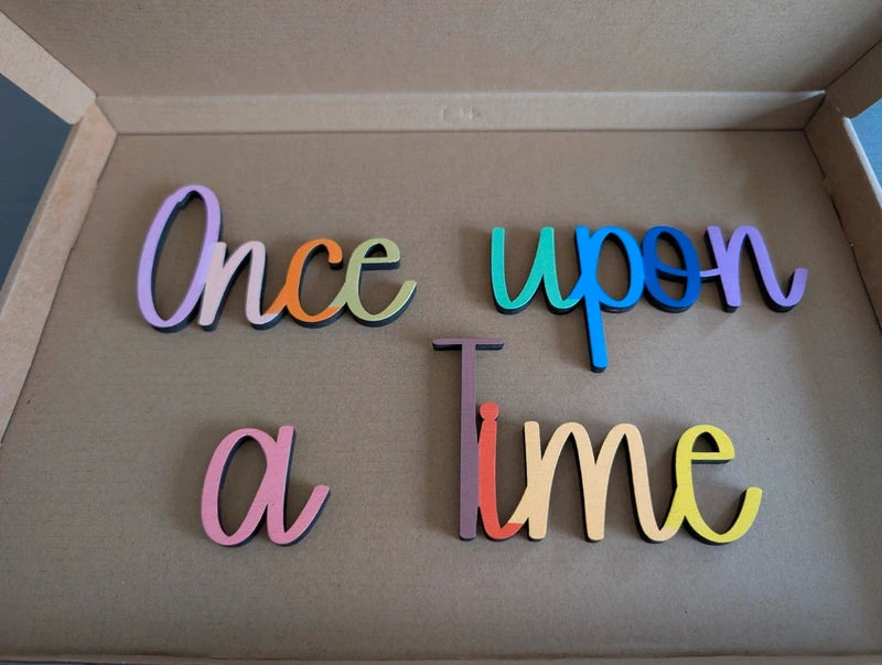 Once Upon a Time rainbow Nursery Sign | Soft Pastels Rainbow | Kids Room Wall Art 38cm