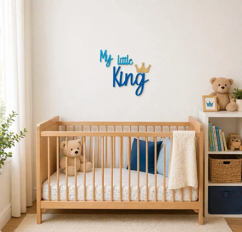 My Little King Nursery Sign Baby Boy Blue Nursery Sign | Kids Room Sign