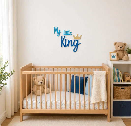 My Little King Nursery Sign Baby Boy Blue Nursery Sign | Kids Room Sign