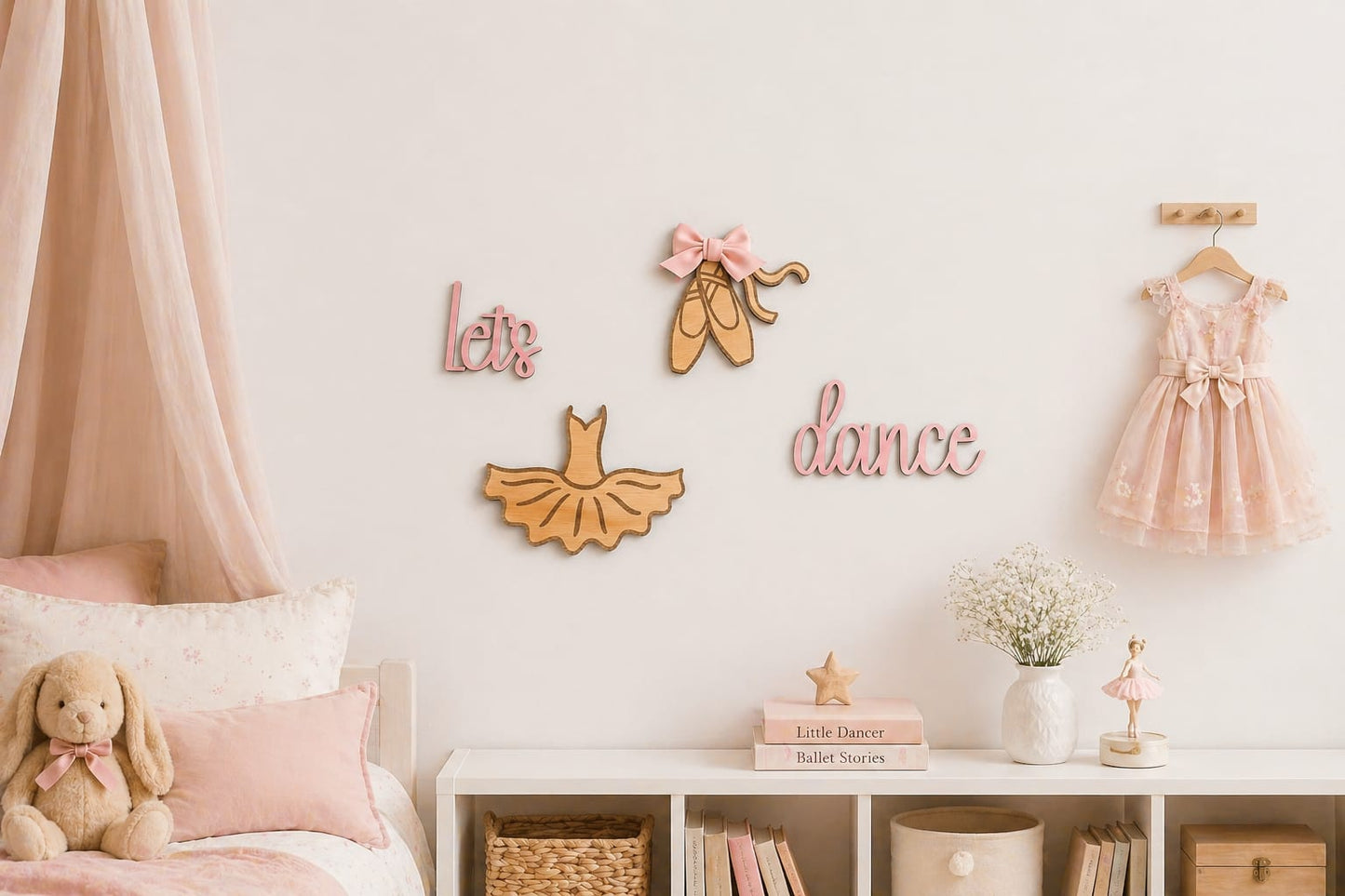 Ballerina Nursery Wall Decor| Baby Girl Room | Wooden Wall Art | Baby Girl Nursery