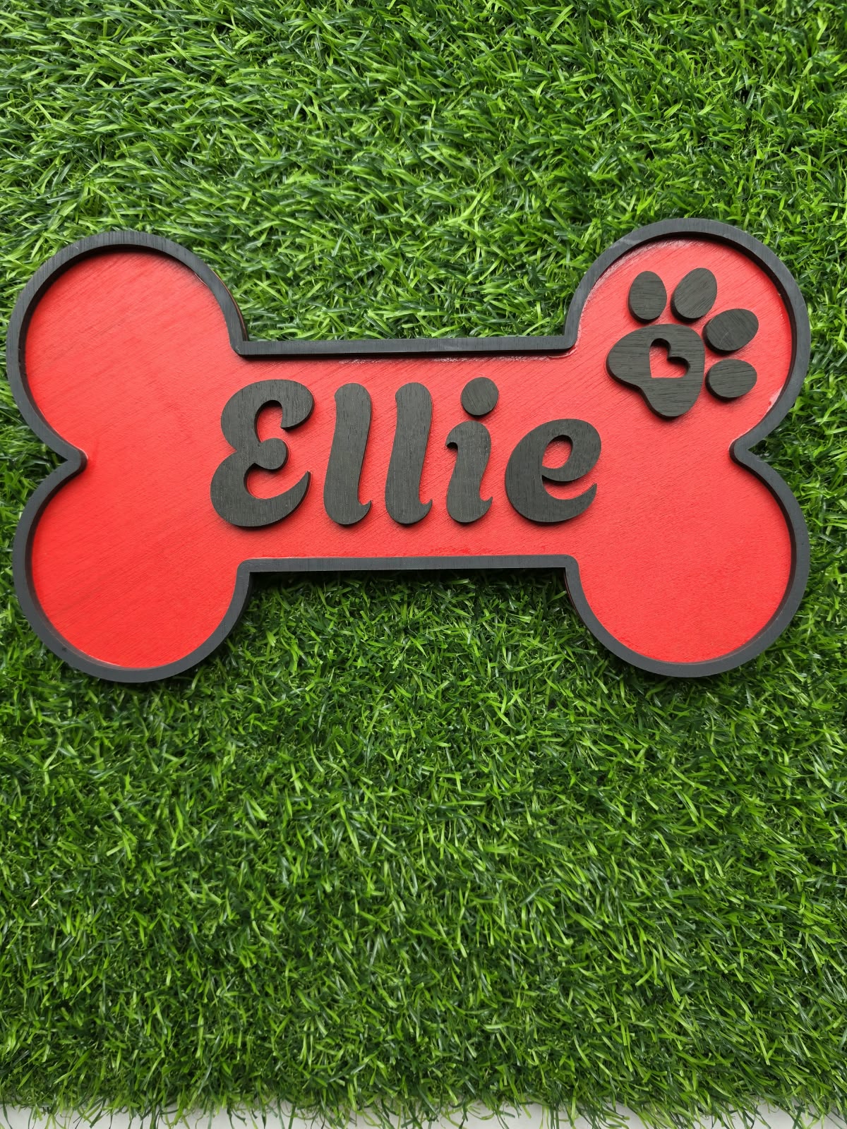 Personalized Dog Crate Name Sign – Custom Wooden Dog Bone Plaque for Crate & Kennel